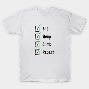 Climber checklist climbing design T-Shirt